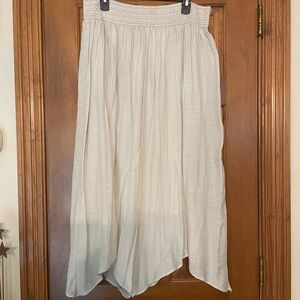 New Directions Cream Flowy Asymmetrical‎ Skirt with Lining, NWT, Size XL